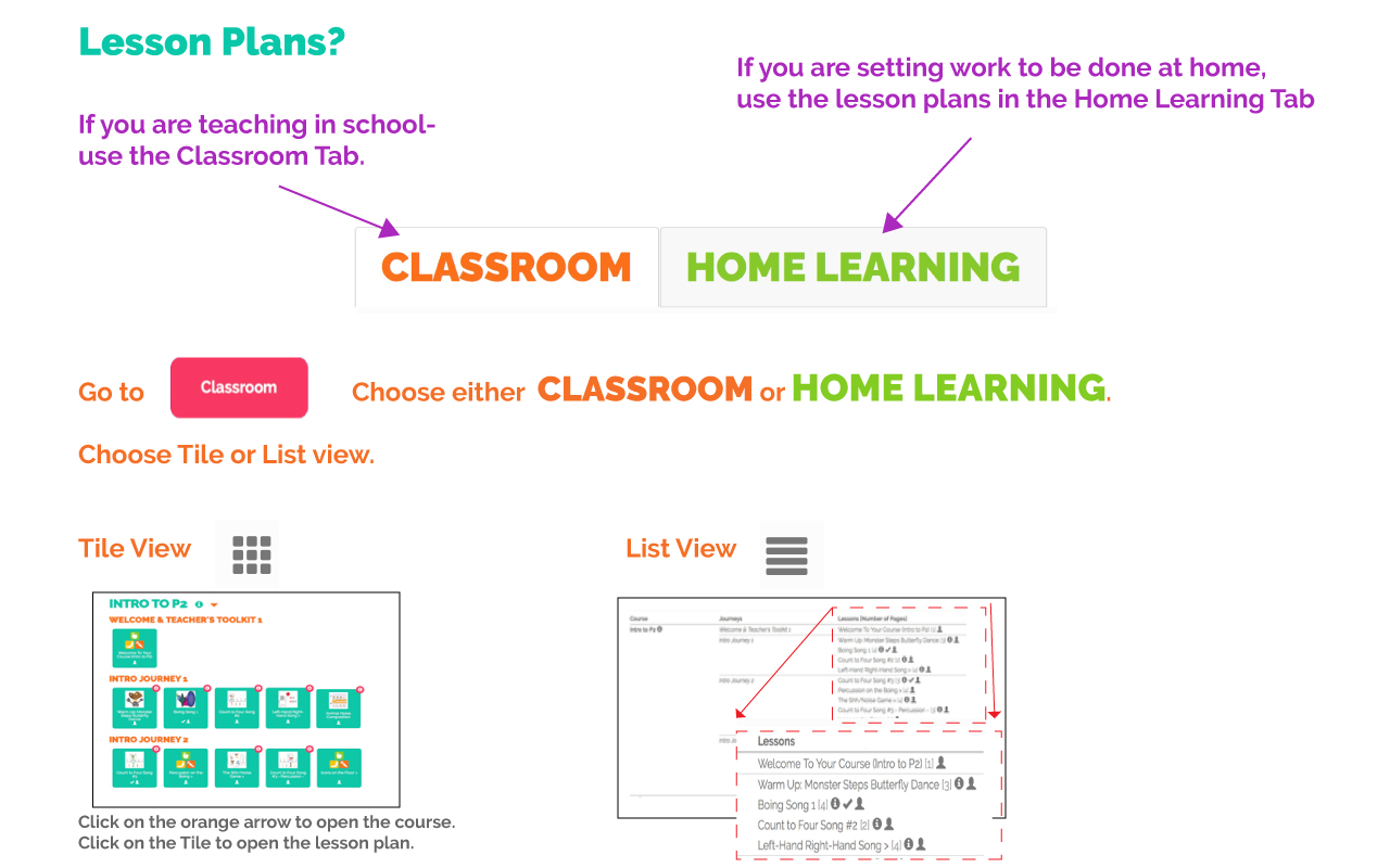 Where do i find Lesson plans incl Home Learning