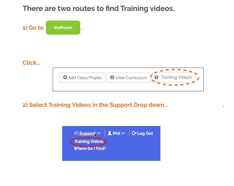 Graphic showing how to find training plans